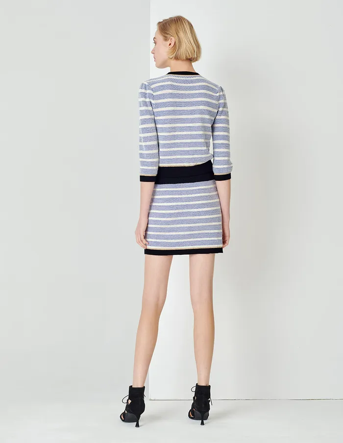 MARYLING Knitwear Round Neck Striped MidSleeve Knitted Cardigan Mix 8211 Women MARYLING Knitwear Round Neck Striped MidSleeve Knitted Cardigan Mix 8211 Women