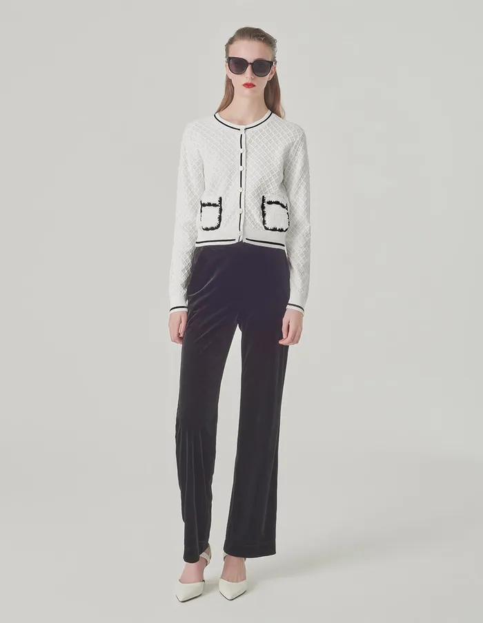 MARYLING Knitwear Round Neck White Knitted Cardigan Snow 8211 Women MARYLING Knitwear Round Neck White Knitted Cardigan Snow 8211 Women