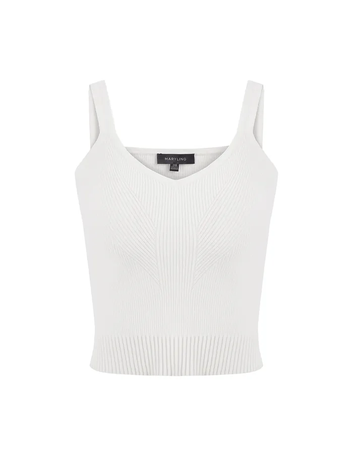MARYLING Knitwear Sling Knitted Vest White 8211 Women MARYLING Knitwear Sling Knitted Vest White 8211 Women
