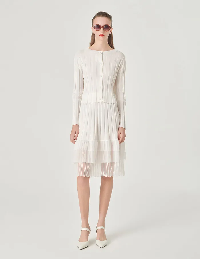 MARYLING Knitwear Soft Knitted Cardigan White 8211 Women