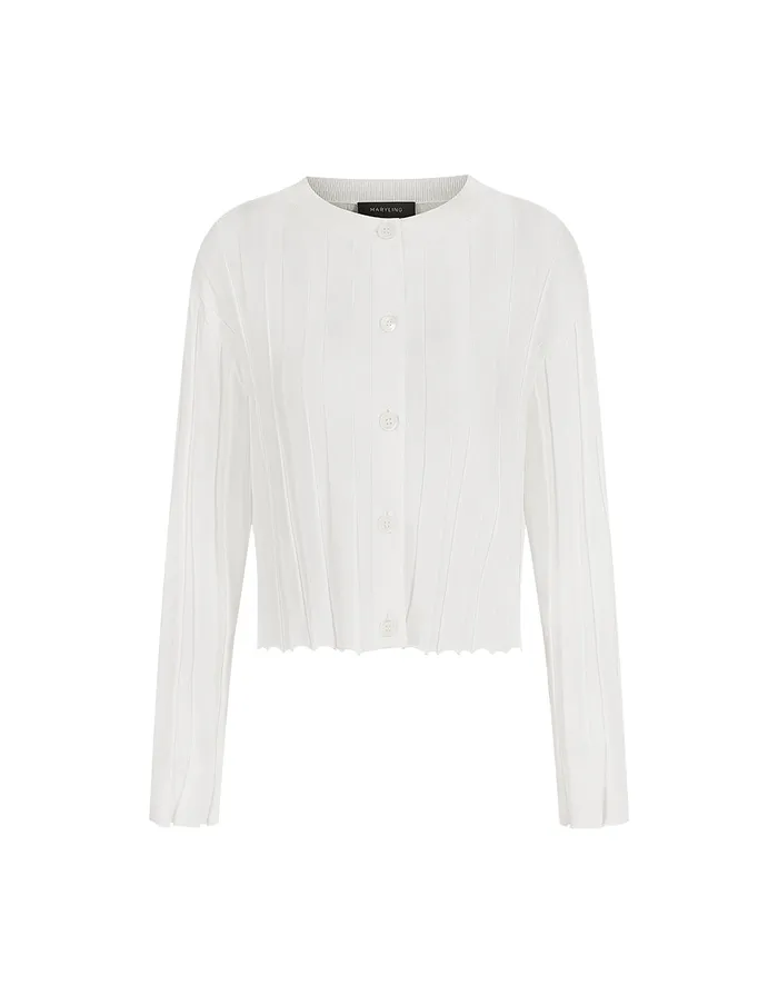 MARYLING Knitwear Soft Knitted Cardigan White 8211 Women MARYLING Knitwear Soft Knitted Cardigan White 8211 Women