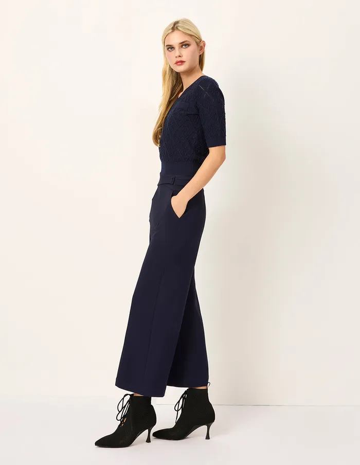 MARYLING Knitwear VNeck ShortSleeve Diamond Check Cardigan Darkblue 8211 Women MARYLING Knitwear VNeck ShortSleeve Diamond Check Cardigan Darkblue 8211 Women