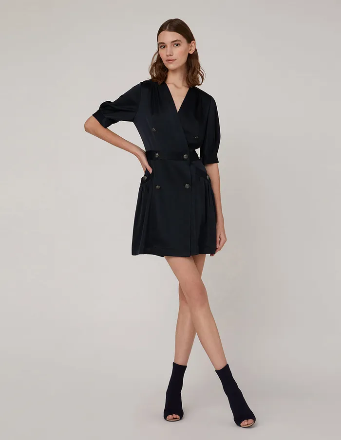 MARYLING Offce Dress Double Breast Dress Blue 8211 Women