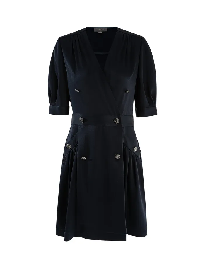MARYLING Offce Dress Double Breast Dress Blue 8211 Women MARYLING Offce Dress Double Breast Dress Blue 8211 Women