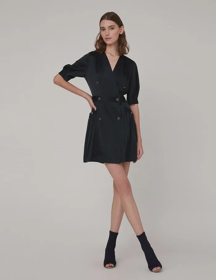 MARYLING Offce Dress Double Breast Dress Blue 8211 Women MARYLING Offce Dress Double Breast Dress Blue 8211 Women