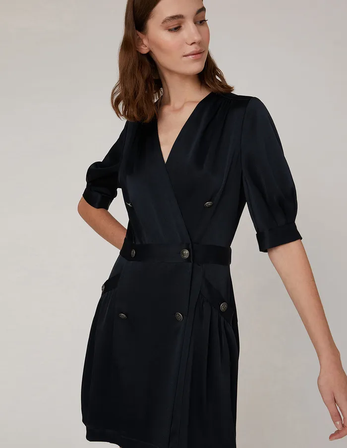 MARYLING Offce Dress Double Breast Dress Blue 8211 Women MARYLING Offce Dress Double Breast Dress Blue 8211 Women