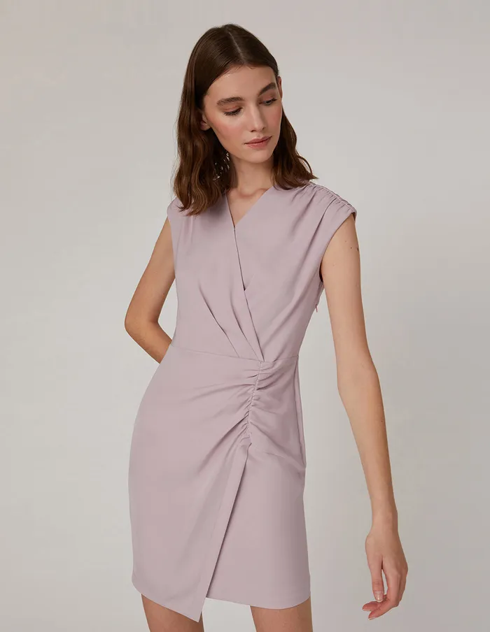 MARYLING Offce Dress Slim Fit Ruffled Pleats Dress Red 8211 Women MARYLING Offce Dress Slim Fit Ruffled Pleats Dress Red 8211 Women