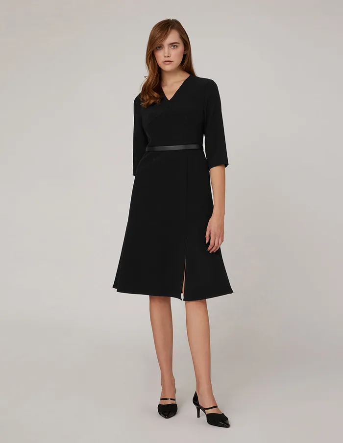 MARYLING Offce Dress VNECK FISHTAILHEM MIDI DRESS Black 8211 Women