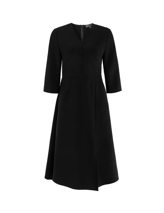 MARYLING Offce Dress VNECK FISHTAILHEM MIDI DRESS Black 8211 Women MARYLING Offce Dress VNECK FISHTAILHEM MIDI DRESS Black 8211 Women