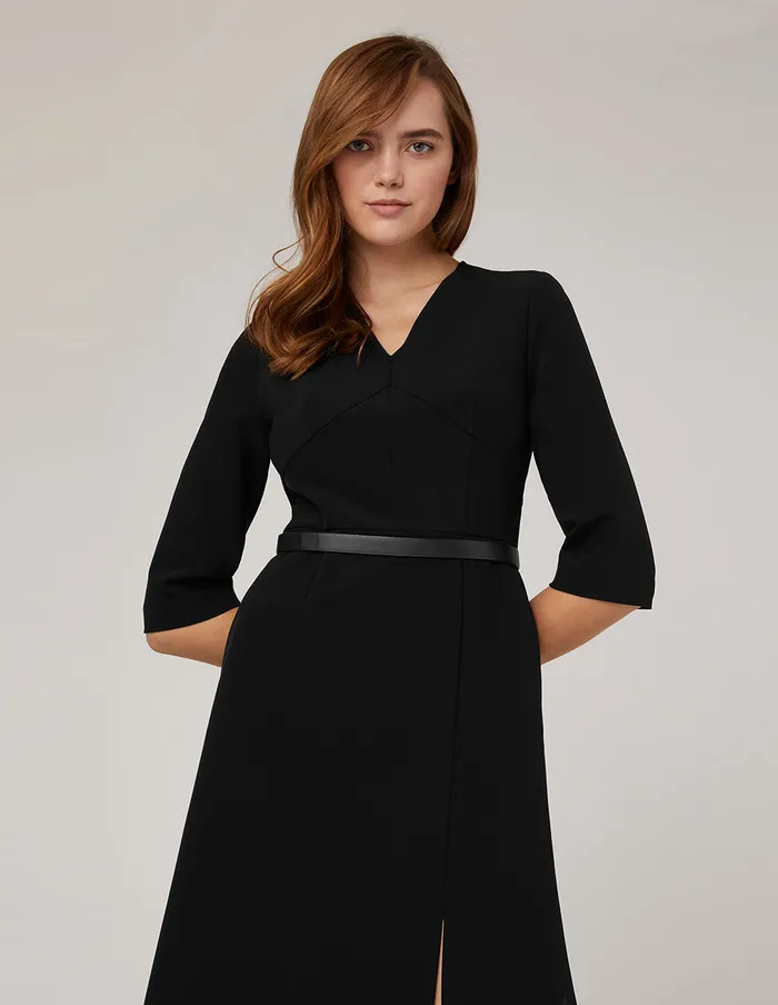 MARYLING Offce Dress VNECK FISHTAILHEM MIDI DRESS Black 8211 Women MARYLING Offce Dress VNECK FISHTAILHEM MIDI DRESS Black 8211 Women
