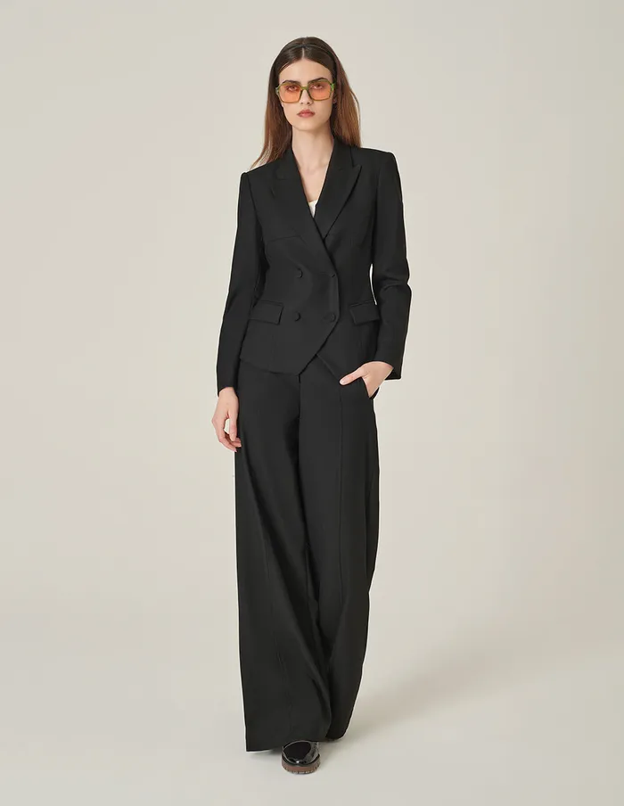 MARYLING Pants and Shorts Black Faux Wool WideLeg Pants Black 8211 Women