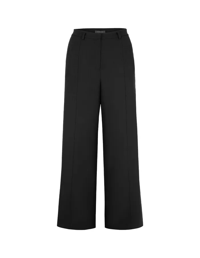 MARYLING Pants and Shorts Black Faux Wool WideLeg Pants Black 8211 Women MARYLING Pants and Shorts Black Faux Wool WideLeg Pants Black 8211 Women