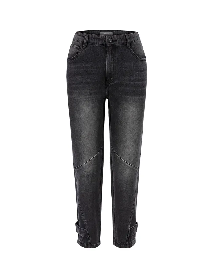 MARYLING Pants and Shorts Black Tapered Feet Cropped Jeans Black 8211 Women MARYLING Pants and Shorts Black Tapered Feet Cropped Jeans Black 8211 Women