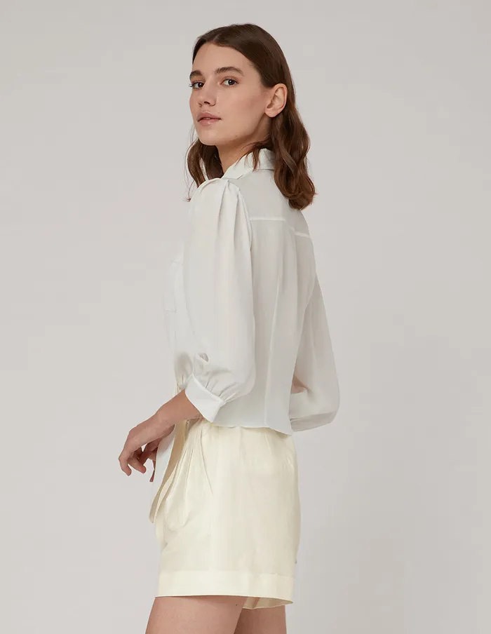 MARYLING Pants and Shorts Classic Ashaped Shorts White 8211 Women MARYLING Pants and Shorts Classic Ashaped Shorts White 8211 Women