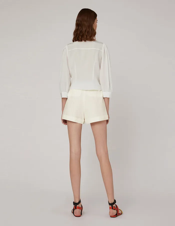 MARYLING Pants and Shorts Classic Ashaped Shorts White 8211 Women MARYLING Pants and Shorts Classic Ashaped Shorts White 8211 Women