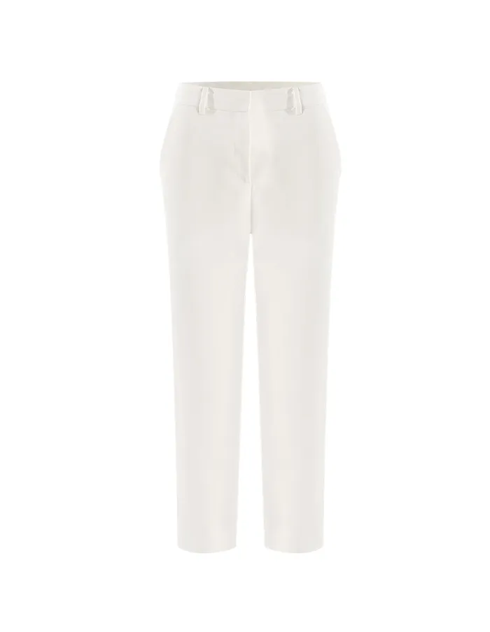 MARYLING Pants and Shorts CROP LEG SUIT TROUSERS White 8211 Women