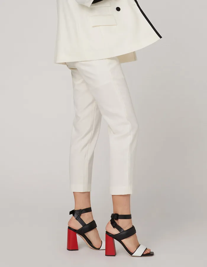 MARYLING Pants and Shorts CROP LEG SUIT TROUSERS White 8211 Women