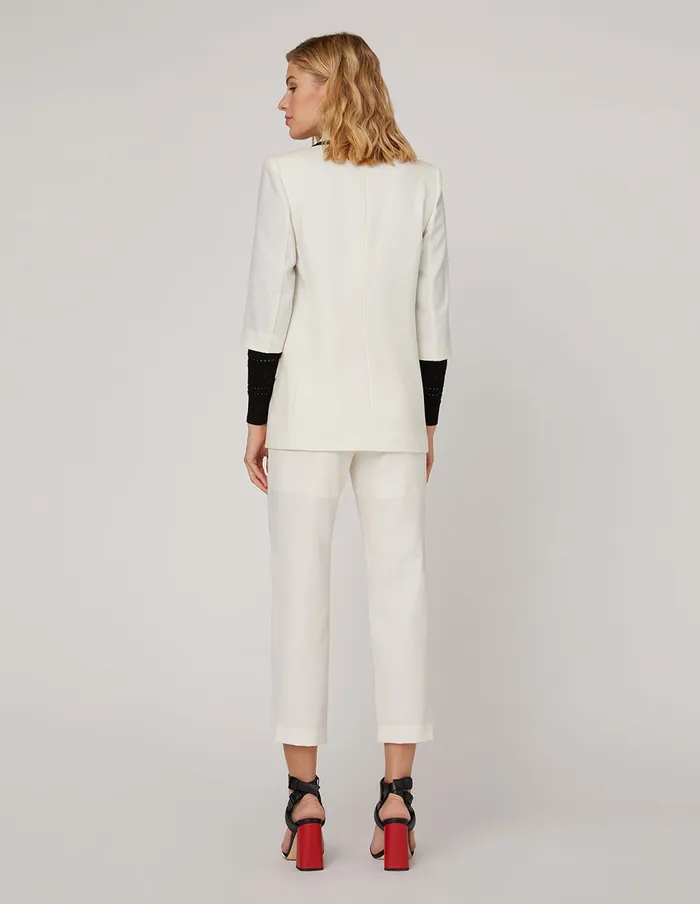 MARYLING Pants and Shorts CROP LEG SUIT TROUSERS White 8211 Women
