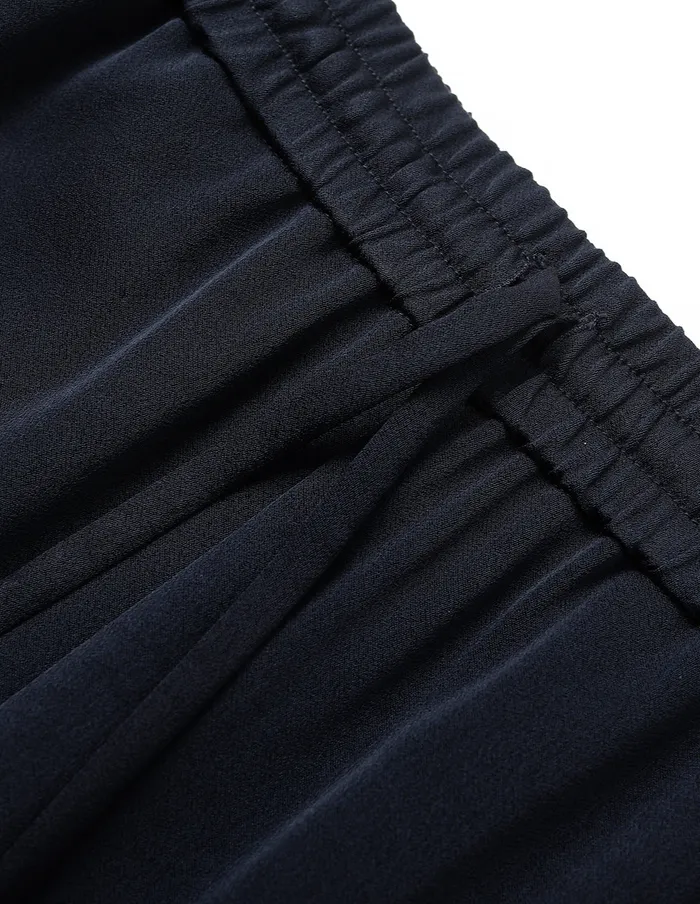 MARYLING Pants and Shorts Dark Blue Elastic Waist Straight Wide Leg Pants Darkblue 8211 Women MARYLING Pants and Shorts Dark Blue Elastic Waist Straight Wide Leg Pants Darkblue 8211 Women