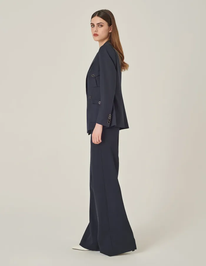 MARYLING Pants and Shorts Dark Blue Loose Straight Pants Midnight Blue 8211 Women MARYLING Pants and Shorts Dark Blue Loose Straight Pants Midnight Blue 8211 Women