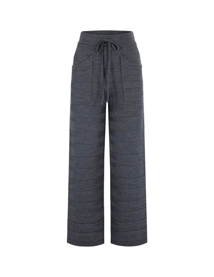 MARYLING Pants and Shorts Gradient Light Grey Pattern Knit Trousers Grey 8211 Women MARYLING Pants and Shorts Gradient Light Grey Pattern Knit Trousers Grey 8211 Women