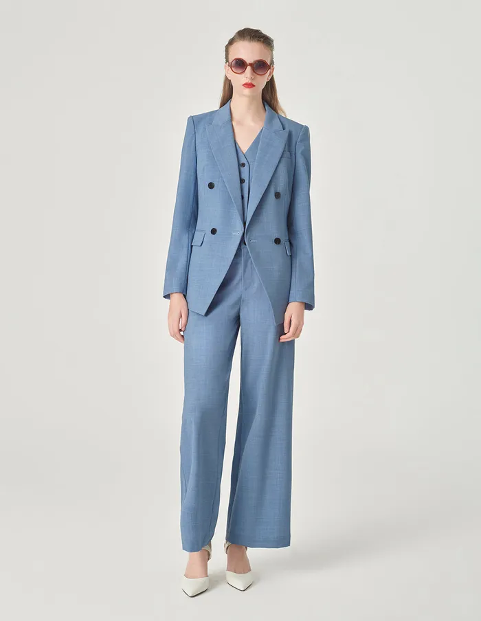 MARYLING Pants and Shorts Mist Blue WideWaisted Embellished WideLeg Pants Blue 8211 Women