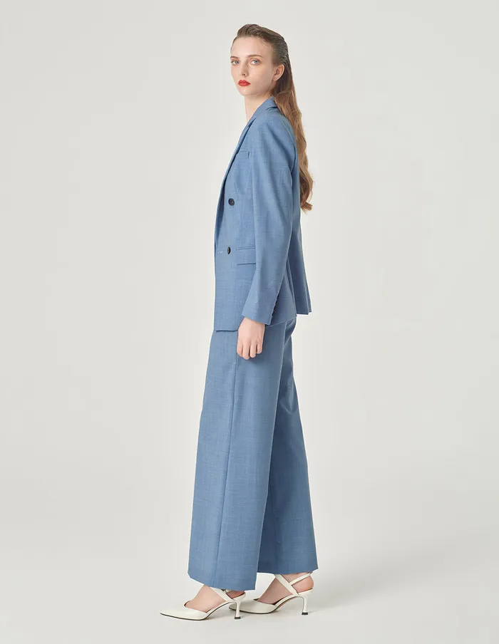 MARYLING Pants and Shorts Mist Blue WideWaisted Embellished WideLeg Pants Blue 8211 Women MARYLING Pants and Shorts Mist Blue WideWaisted Embellished WideLeg Pants Blue 8211 Women
