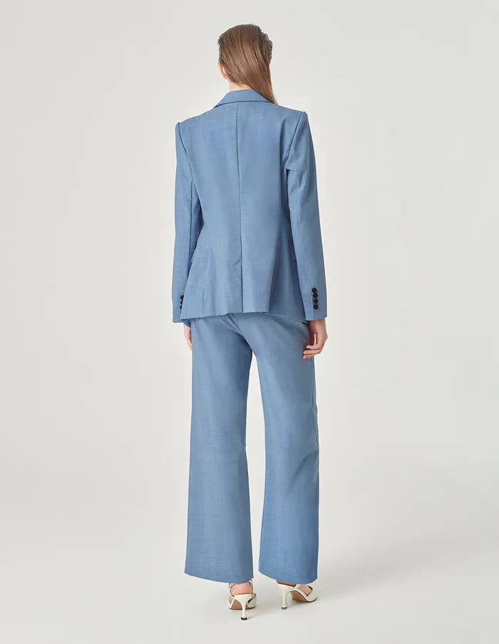 MARYLING Pants and Shorts Mist Blue WideWaisted Embellished WideLeg Pants Blue 8211 Women MARYLING Pants and Shorts Mist Blue WideWaisted Embellished WideLeg Pants Blue 8211 Women