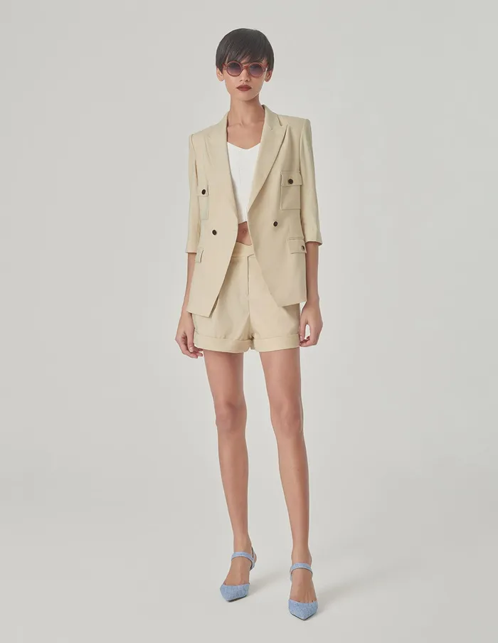 MARYLING Pants and Shorts Sand Loose Fit Shorts Sandy 8211 Women MARYLING Pants and Shorts Sand Loose Fit Shorts Sandy 8211 Women