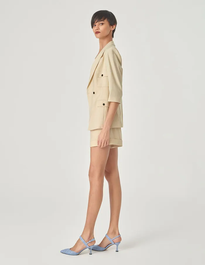MARYLING Pants and Shorts Sand Loose Fit Shorts Sandy 8211 Women MARYLING Pants and Shorts Sand Loose Fit Shorts Sandy 8211 Women
