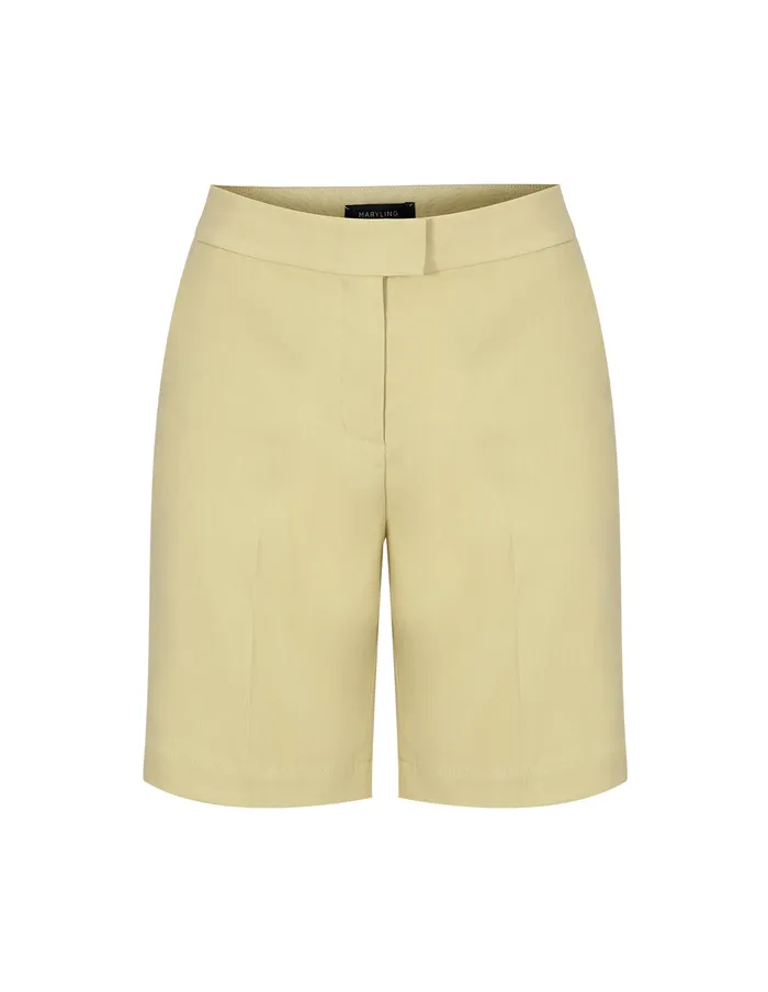 MARYLING Pants and Shorts Sand MidRise Diagonal Pocket Shorts Yellow 8211 Women MARYLING Pants and Shorts Sand MidRise Diagonal Pocket Shorts Yellow 8211 Women