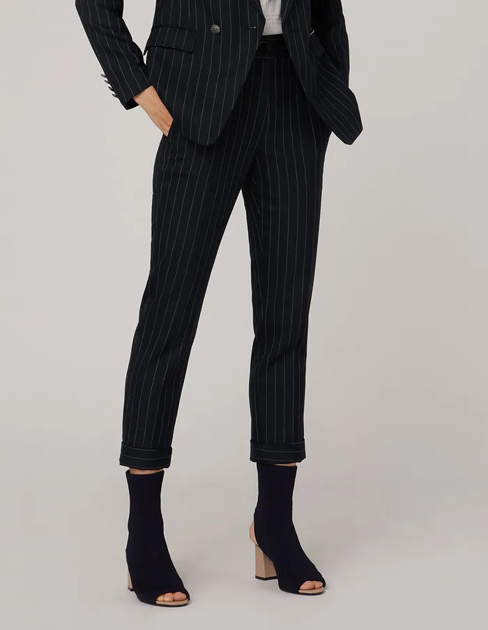 MARYLING Pants and Shorts Stripe Crop Leg Suit Trousers Mix 8211 Women