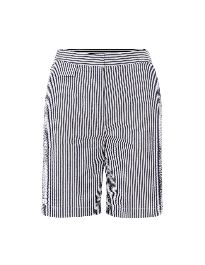 MARYLING Pants and Shorts Stripe Pin Pattern Bermuda Shorts Midnight Blue 8211 Women MARYLING Pants and Shorts Stripe Pin Pattern Bermuda Shorts Midnight Blue 8211 Women