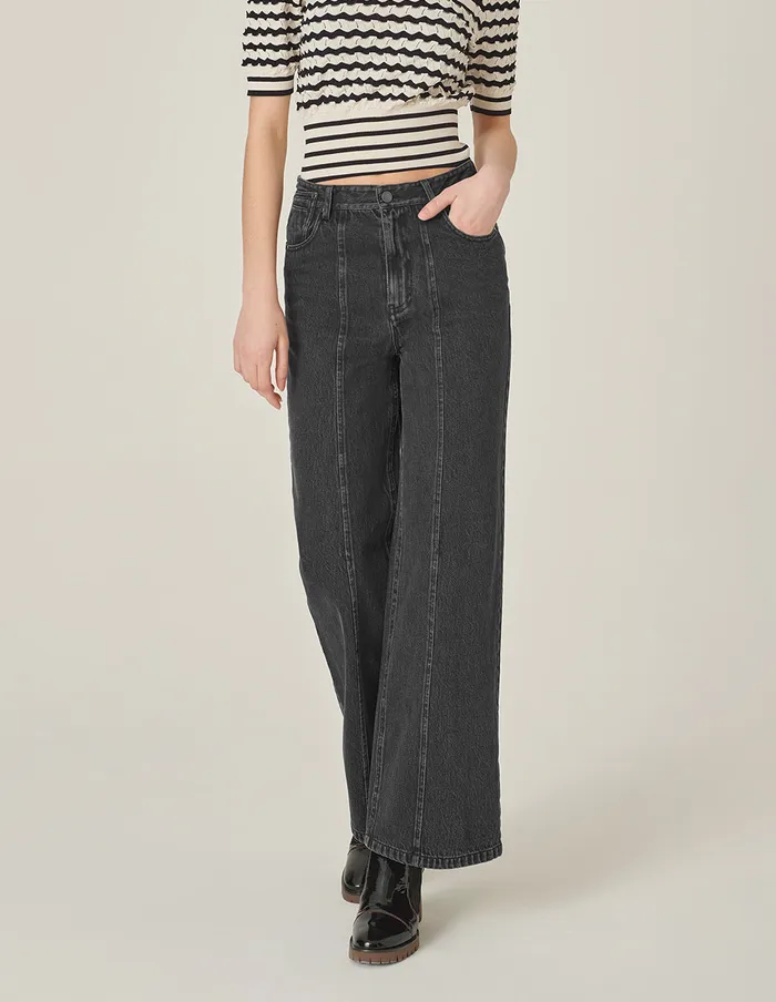 MARYLING Pants and Shorts Washed Large StraightLeg Bootcut Jeans Black 8211 Women MARYLING Pants and Shorts Washed Large StraightLeg Bootcut Jeans Black 8211 Women