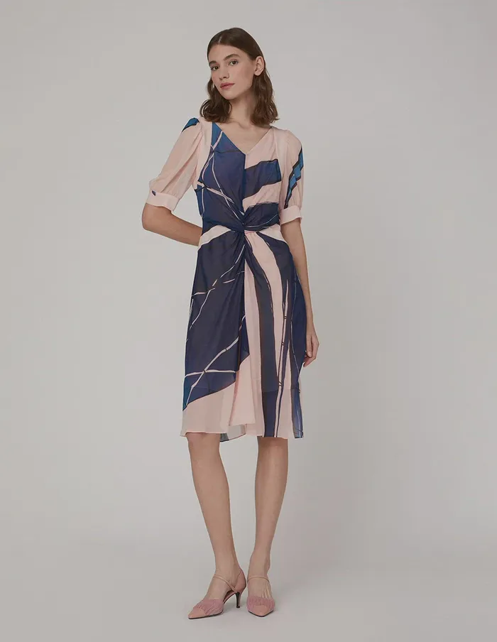MARYLING Printed Dress Pink Vneck Fishtail Dress Mix 8211 Women MARYLING Printed Dress Pink Vneck Fishtail Dress Mix 8211 Women