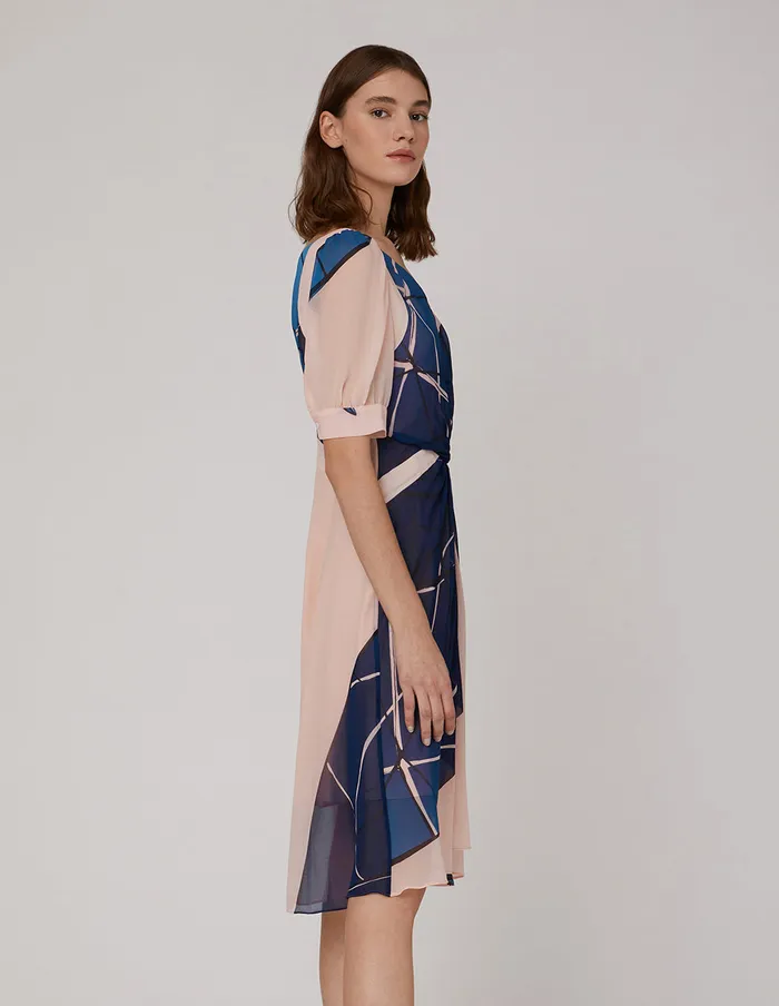 MARYLING Printed Dress Pink Vneck Fishtail Dress Mix 8211 Women MARYLING Printed Dress Pink Vneck Fishtail Dress Mix 8211 Women