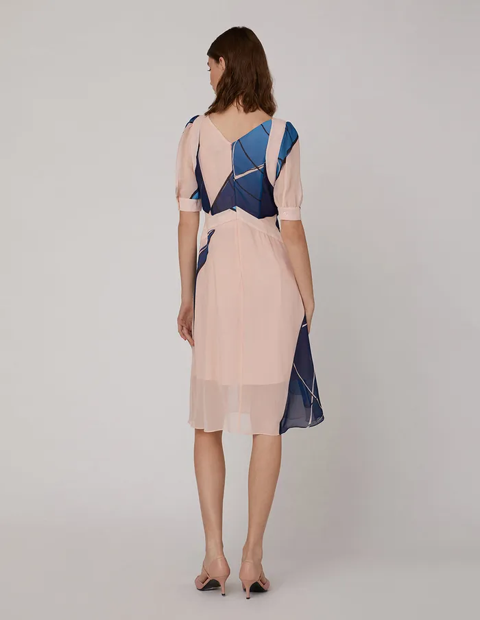 MARYLING Printed Dress Pink Vneck Fishtail Dress Mix 8211 Women MARYLING Printed Dress Pink Vneck Fishtail Dress Mix 8211 Women