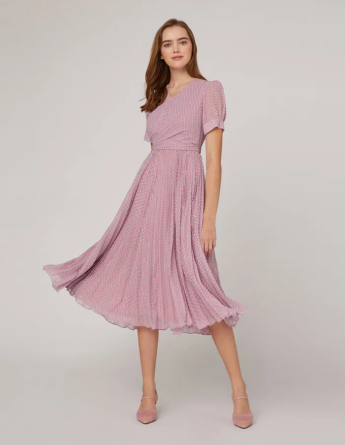 MARYLING Printed Dress VNeck Cross Tie Dress Mix 8211 Women