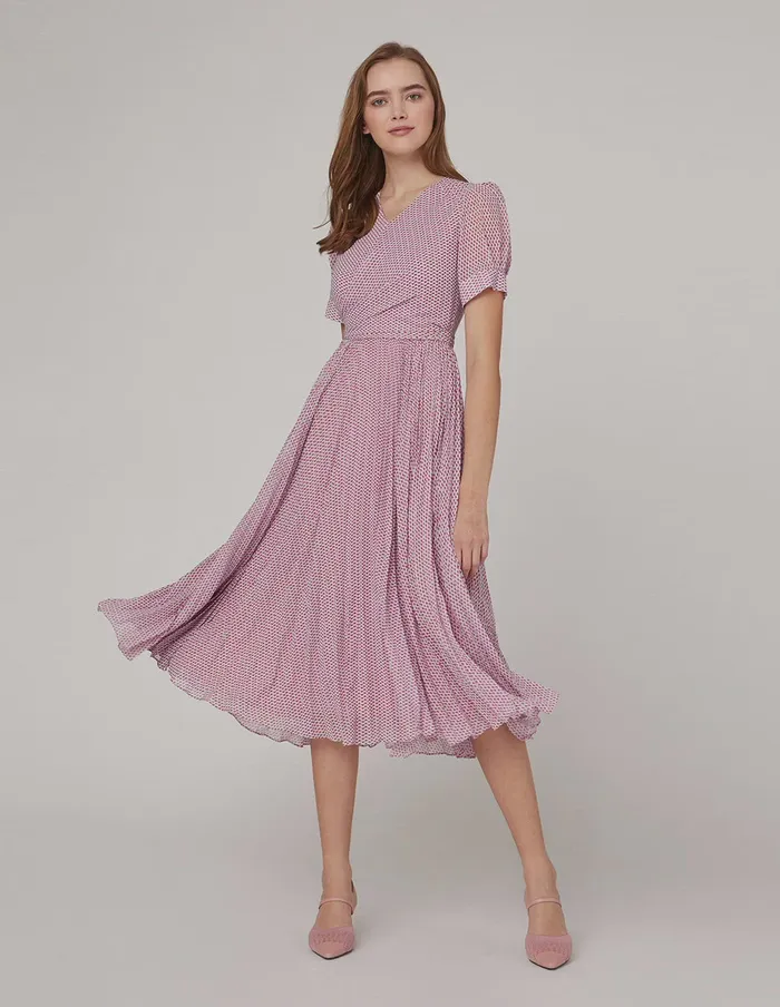 MARYLING Printed Dress VNeck Cross Tie Dress Mix 8211 Women