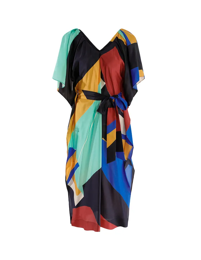 MARYLING Printed Dress Vneck Ruffled Sleeves Dress Mix 8211 Women MARYLING Printed Dress Vneck Ruffled Sleeves Dress Mix 8211 Women