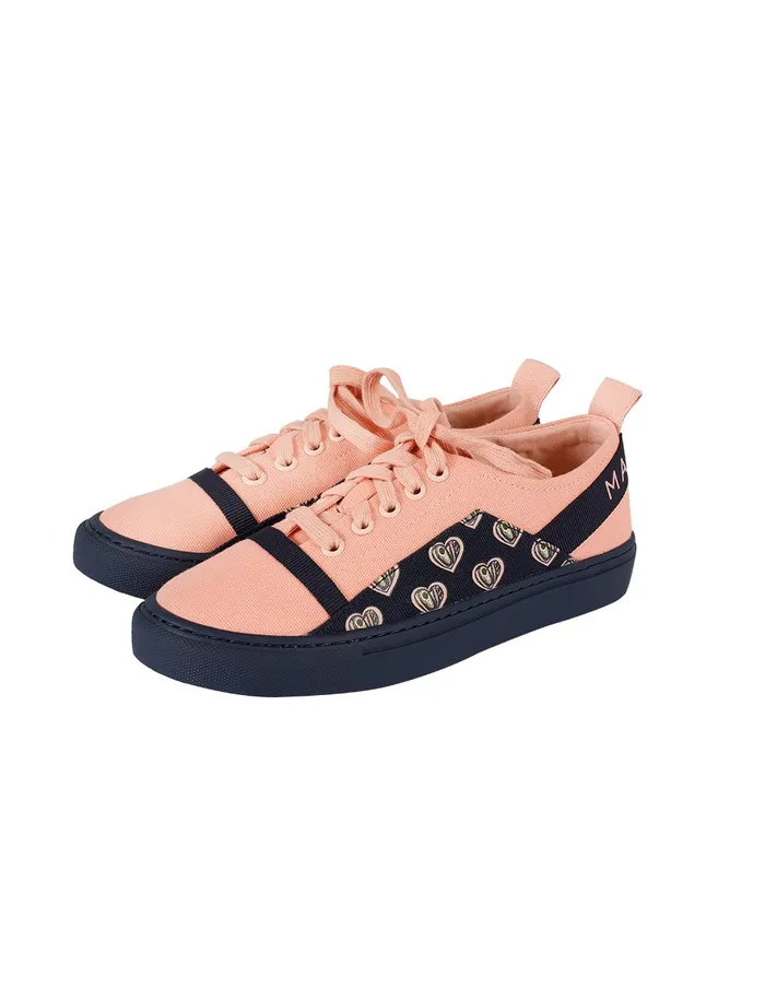 MARYLING Shoes Heart Avocado Printed Lace Up Canvas Sneakers White 8211 Women MARYLING Shoes Heart Avocado Printed Lace Up Canvas Sneakers White 8211 Women