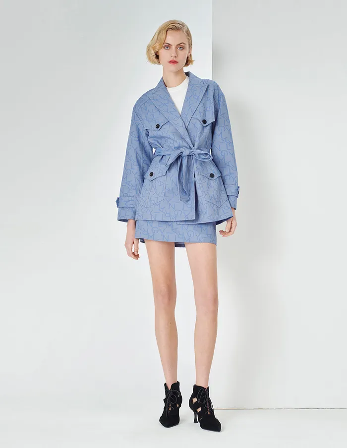MARYLING Skirts ALine Light Blue With Buttons Denim Skirt Blue 8211 Women