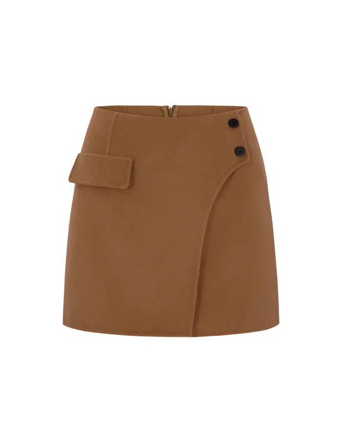 MARYLING Skirts Asymmetrical Pocket Mini A Skirt Umber 8211 Women MARYLING Skirts Asymmetrical Pocket Mini A Skirt Umber 8211 Women