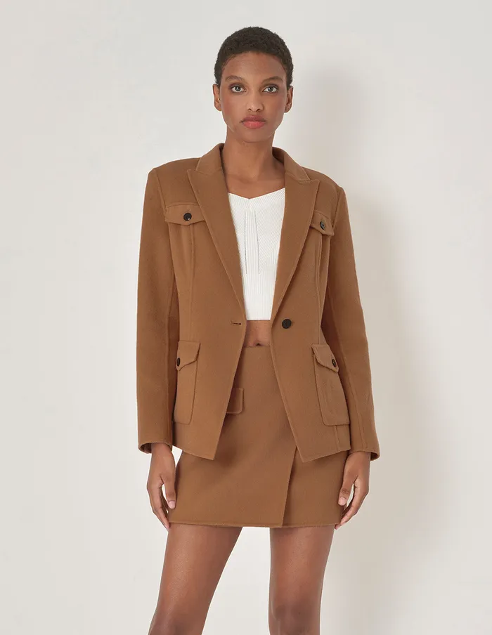 MARYLING Skirts Asymmetrical Pocket Mini A Skirt Umber 8211 Women MARYLING Skirts Asymmetrical Pocket Mini A Skirt Umber 8211 Women