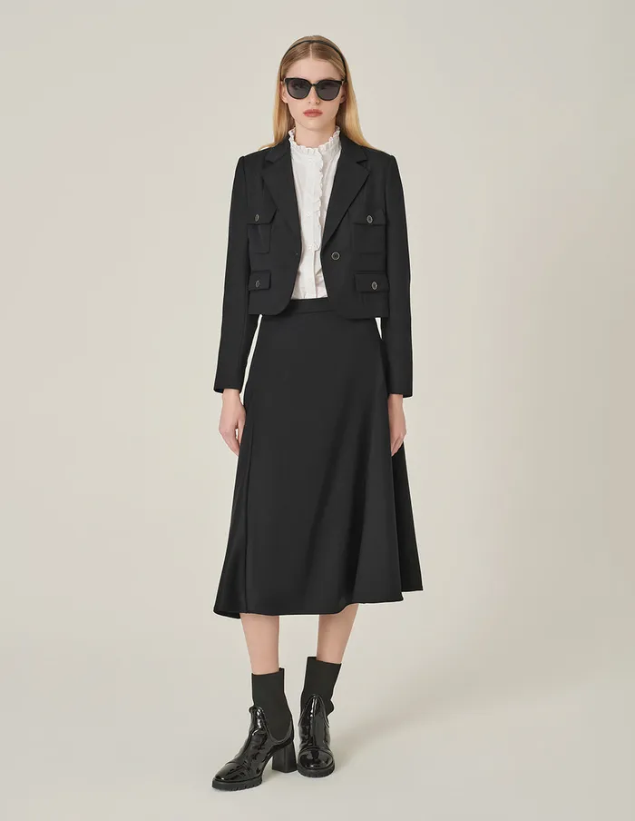 MARYLING Skirts Black Curved Split Skirt Black 8211 Women