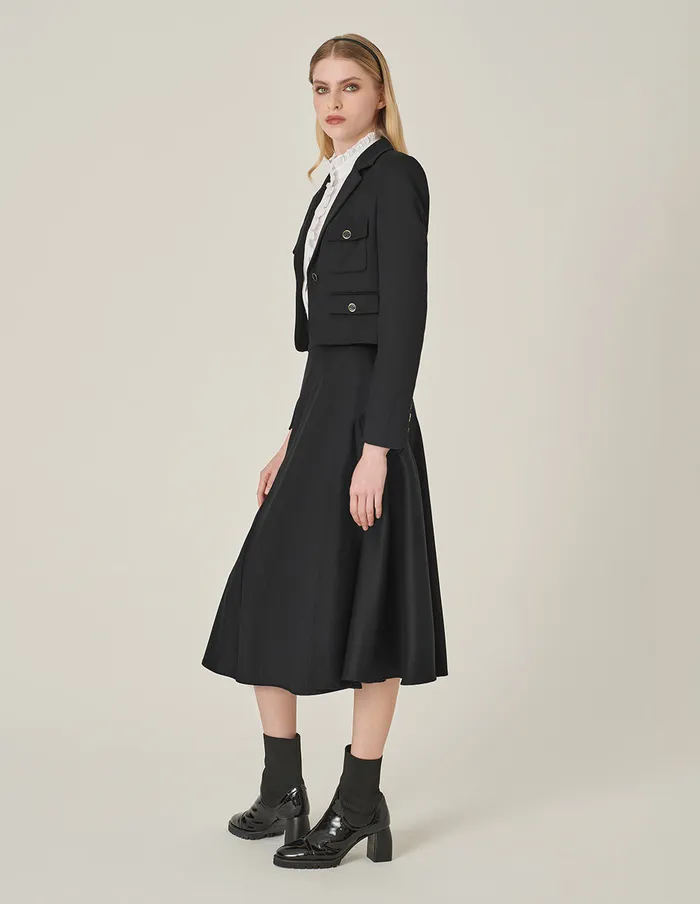 MARYLING Skirts Black Curved Split Skirt Black 8211 Women MARYLING Skirts Black Curved Split Skirt Black 8211 Women