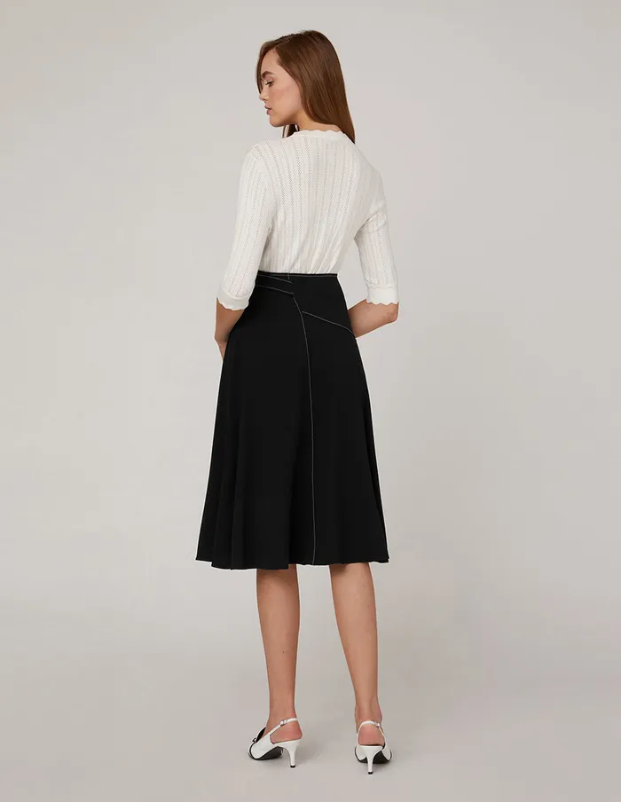 MARYLING Skirts Black White Topstitching Skirt Black 8211 Women