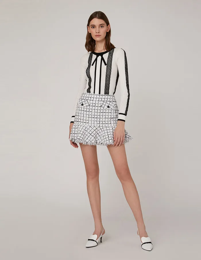 MARYLING Skirts CHECKED TWEED MINI SKIRT Mix 8211 Women