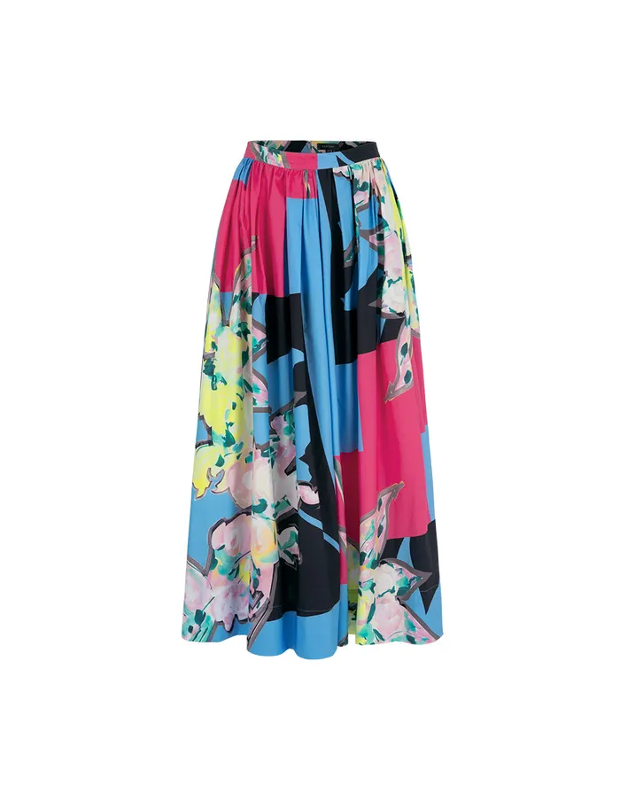 MARYLING Skirts Cotton Art Print Skirt Rose 8211 Women MARYLING Skirts Cotton Art Print Skirt Rose 8211 Women