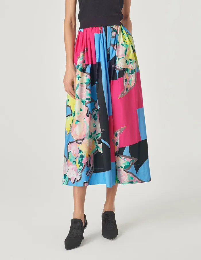 MARYLING Skirts Cotton Art Print Skirt Rose 8211 Women MARYLING Skirts Cotton Art Print Skirt Rose 8211 Women